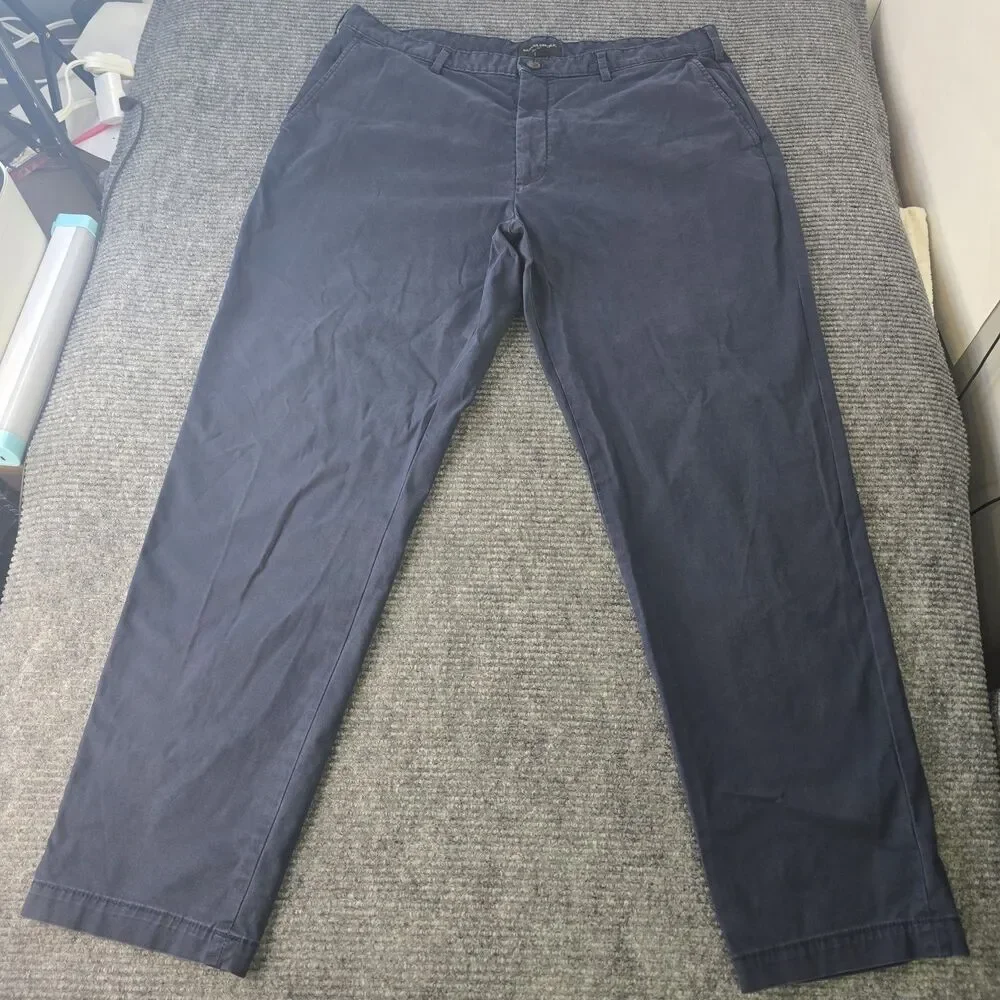 Banana Republic Lived-In Chino Pants Athletic Fit 38x32 Navy Blue Khakis Office